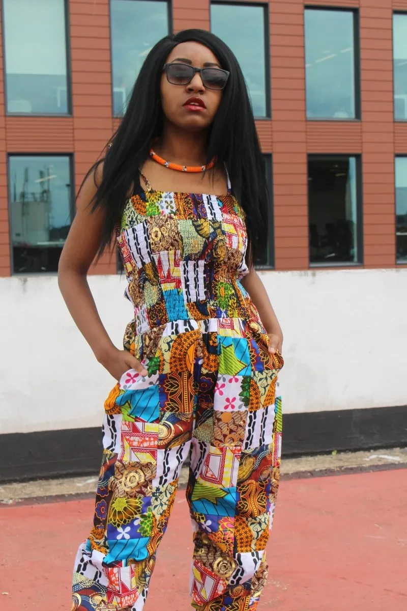 African Jumpsuit in Patchwork - Festival Jumpsuit