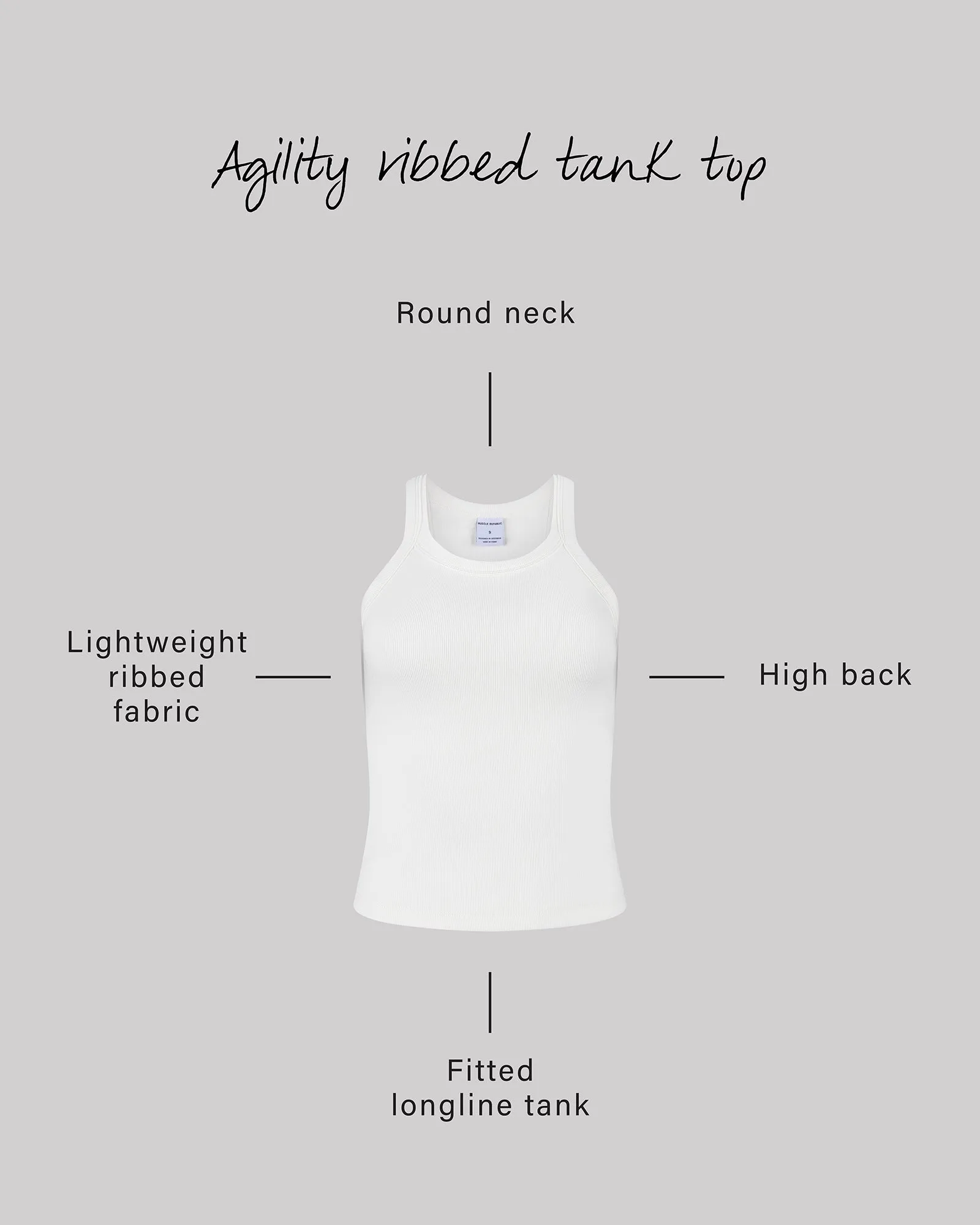 AGILITY RIBBED TANK TOP - OFF WHITE