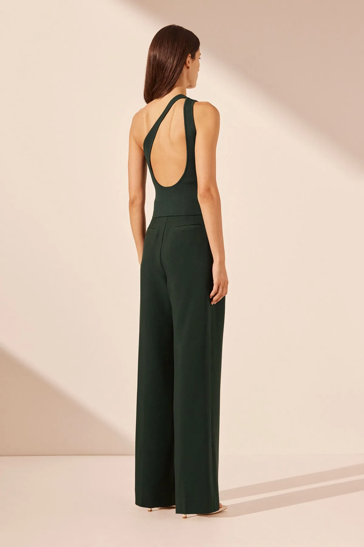 BASIC ONE SHOULDER OPEN BACK TOP - ROSEMARY