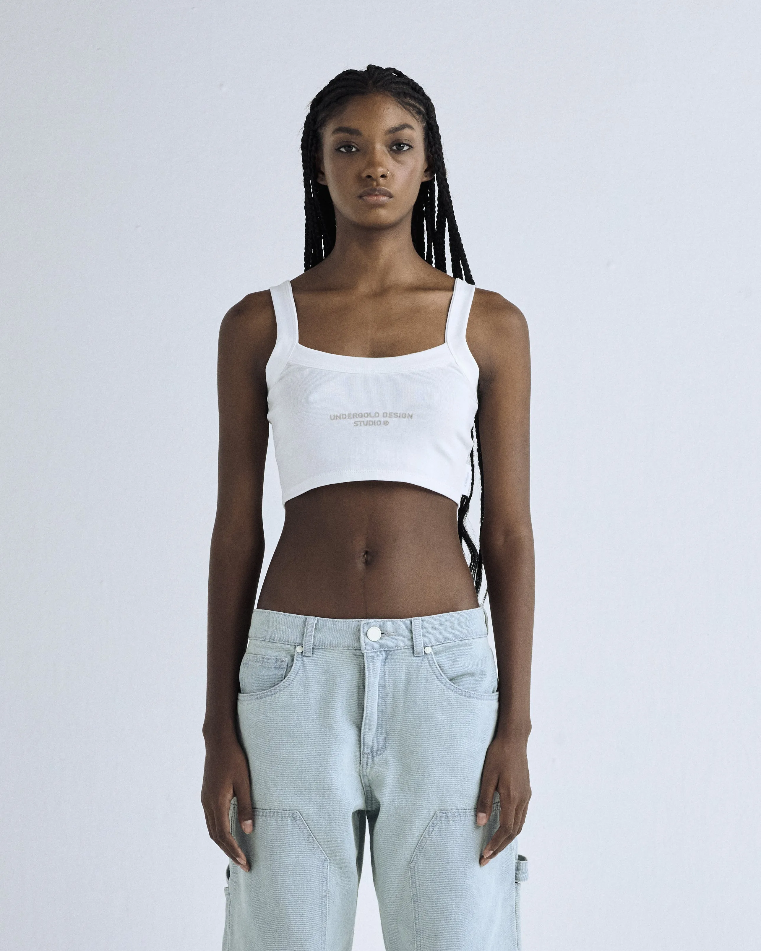 Basics Cropped Tank Top White