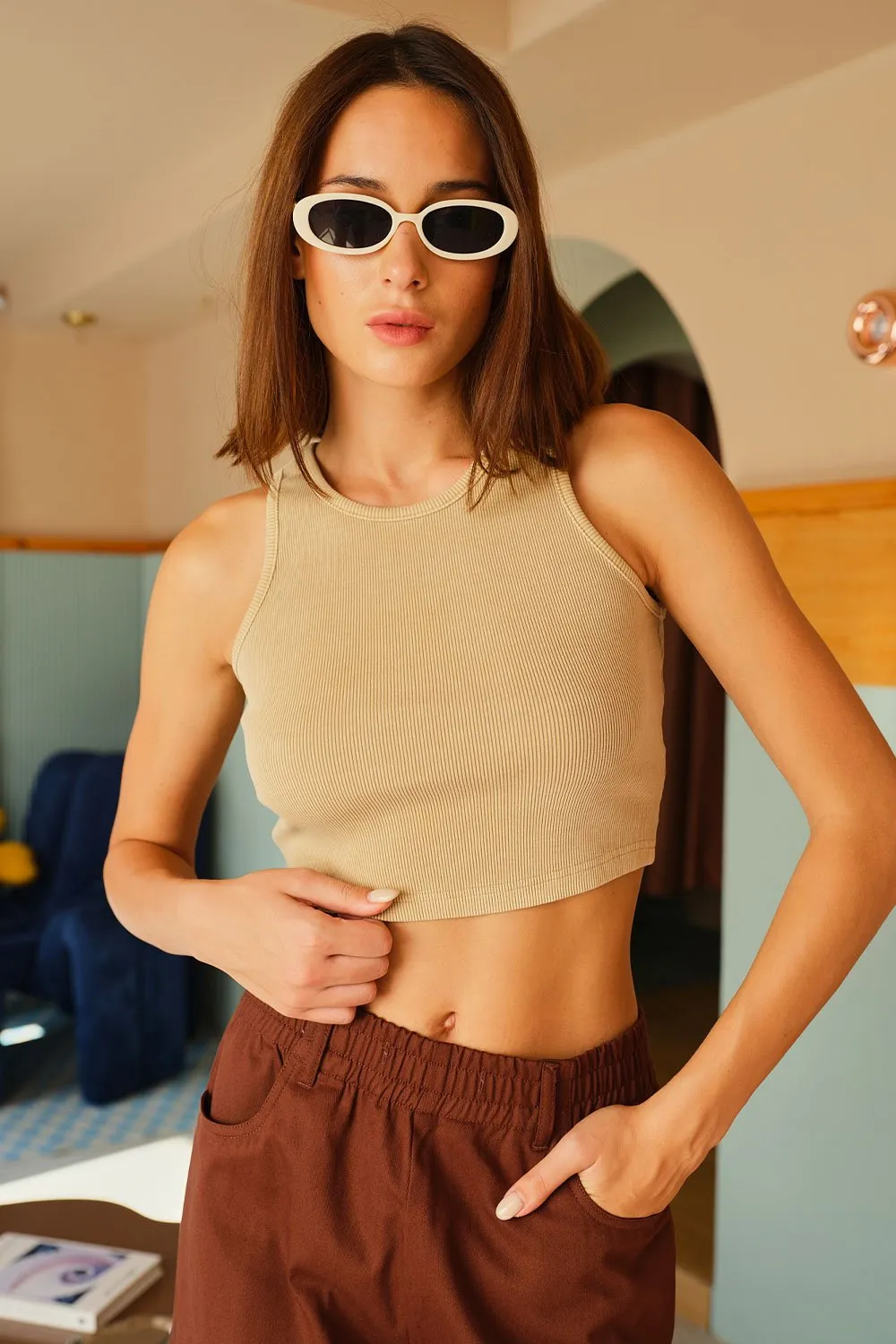 Beige Tank Top