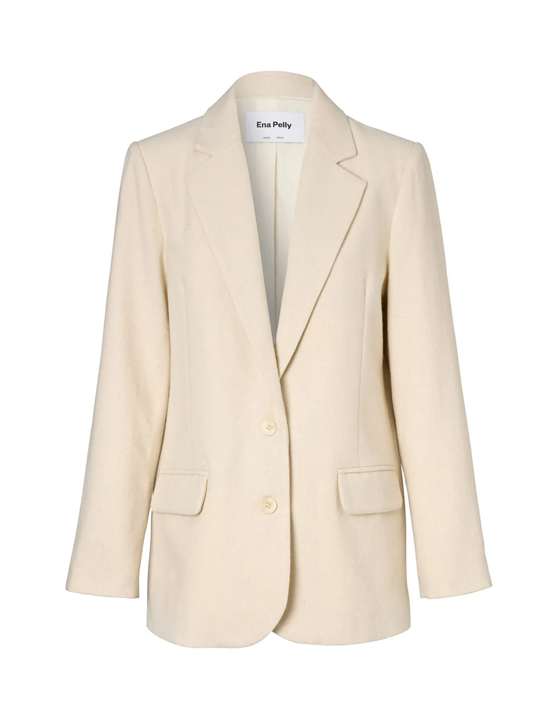 Bella Woven Blazer - Bone