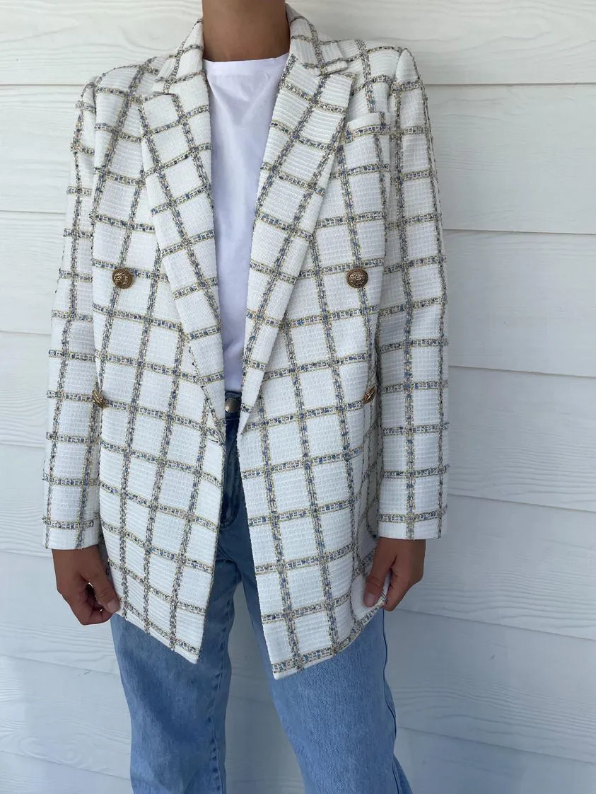 Billie Blazer - White Check