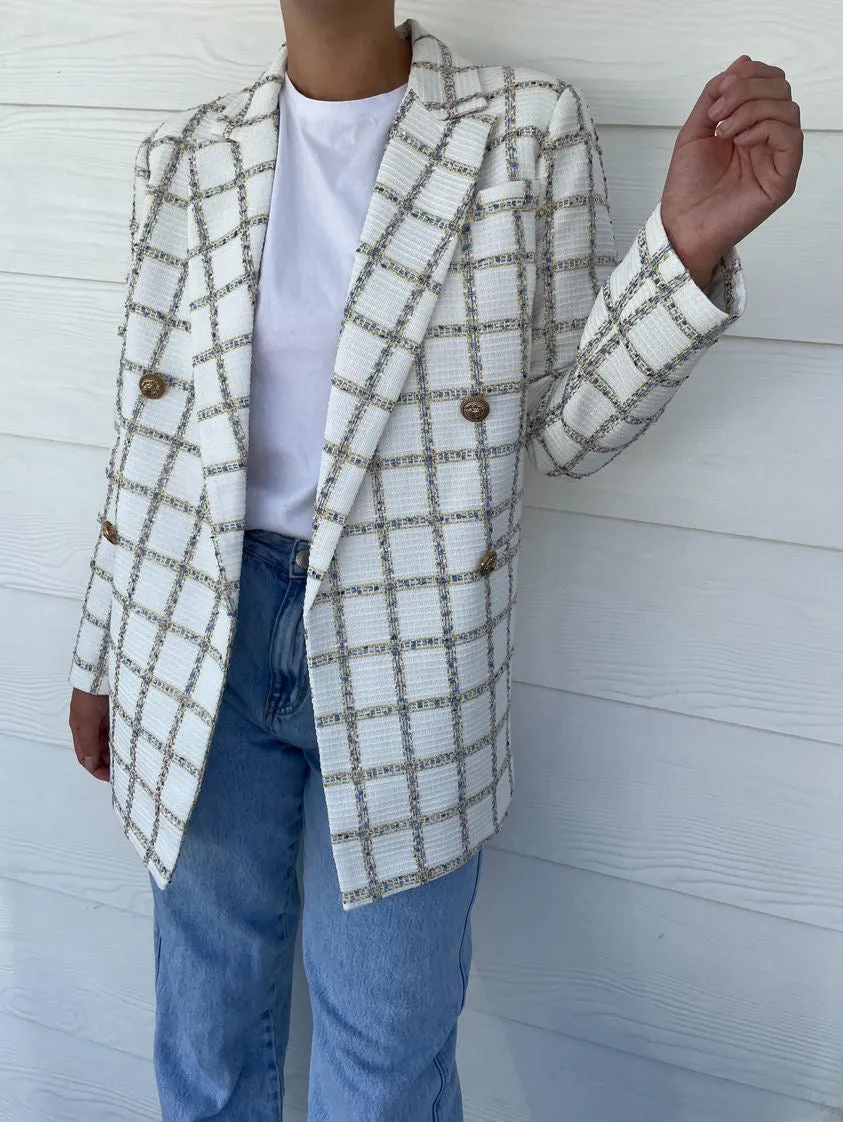 Billie Blazer - White Check