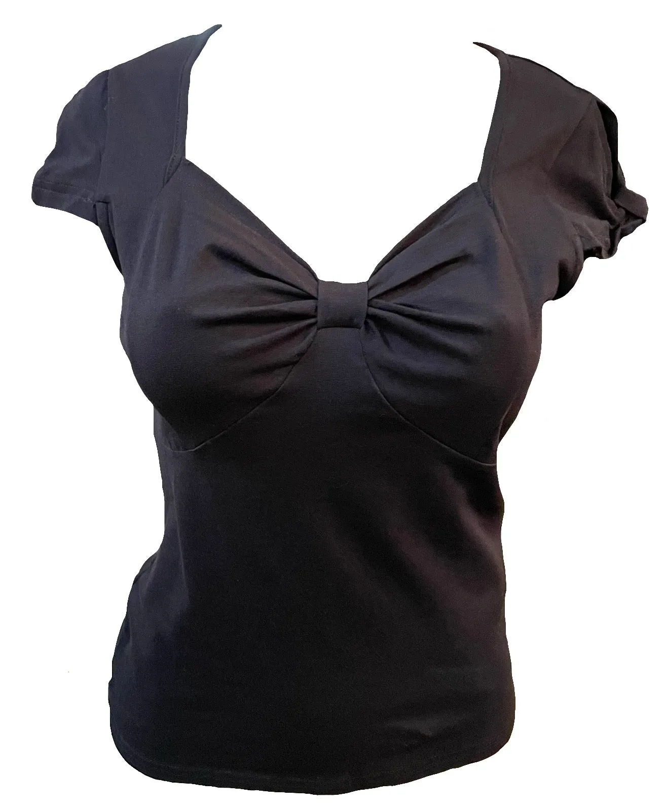 Black Cold Shoulder Faux Bow Top