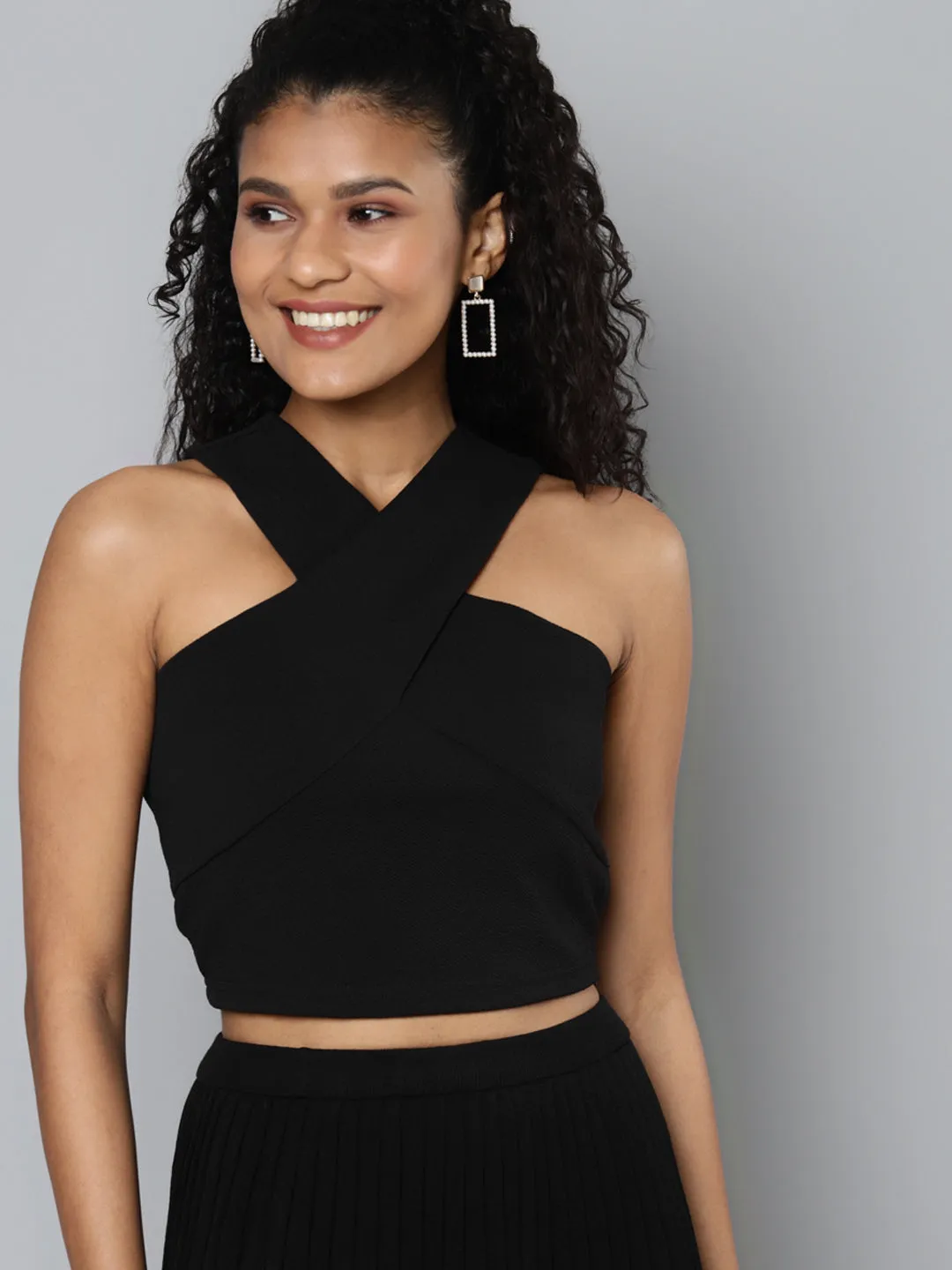 Black Halter Neck Top