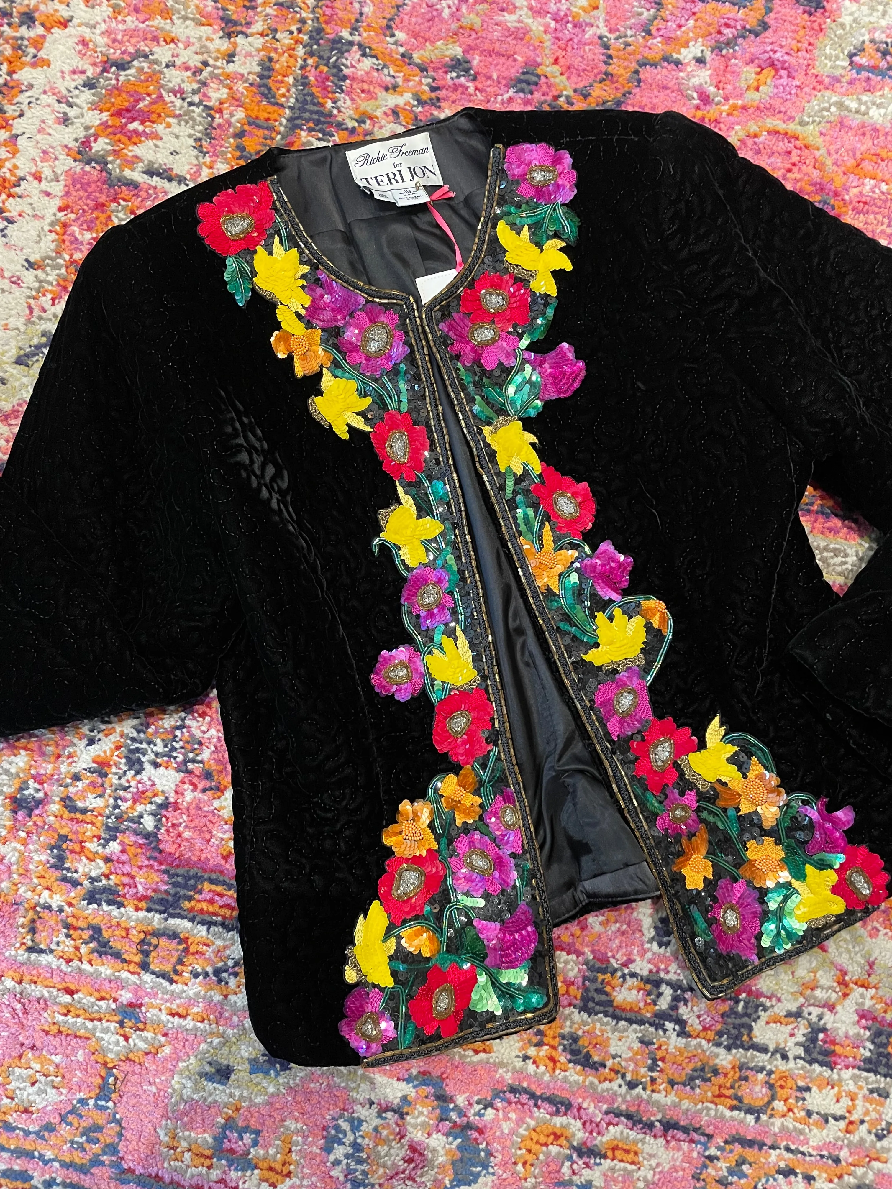 Black Velvet Beaded Blazer