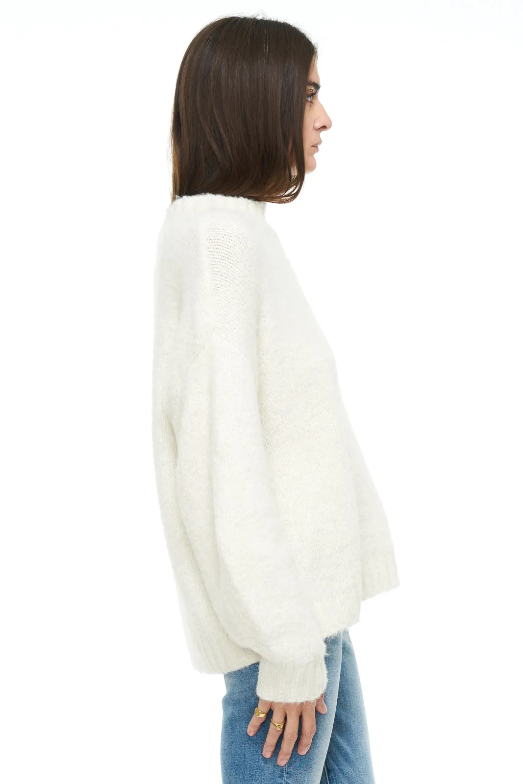 Carlen Mock Neck Sweater ~ Ecru