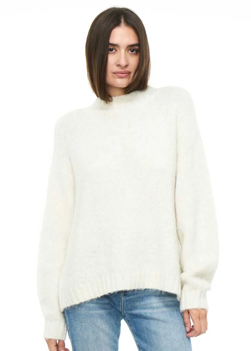 Carlen Mock Neck Sweater - Ecru