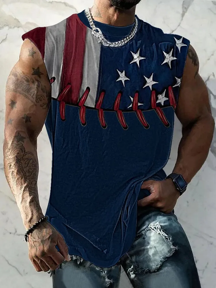 Casual Flag Printed Tank Top