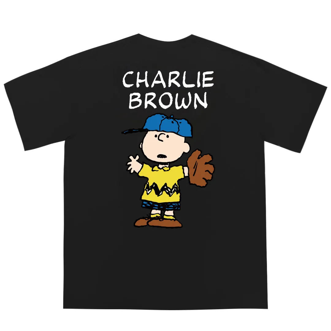 “CHARLIE BROWN” Drop-Shoulder Oversized Tee - 2038