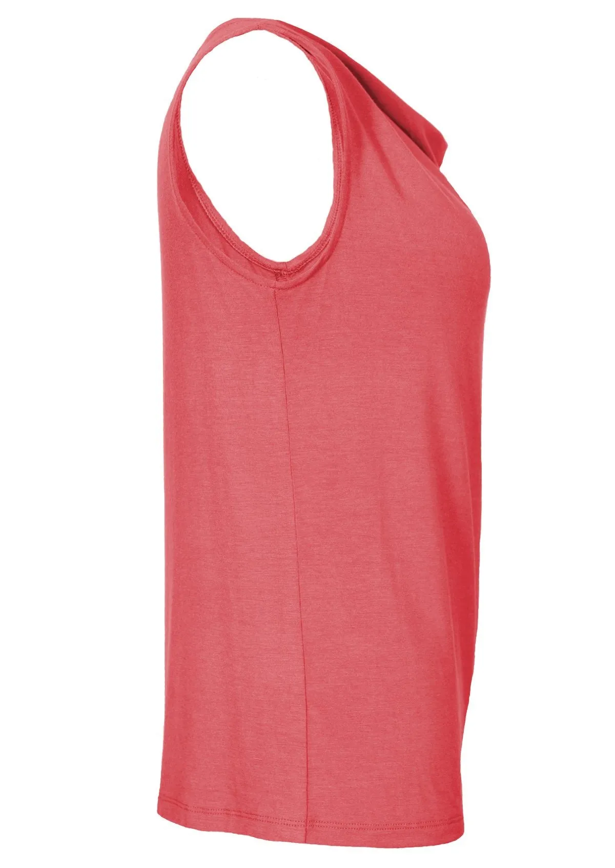 Cowl Neck Singlet Top Rose Pink