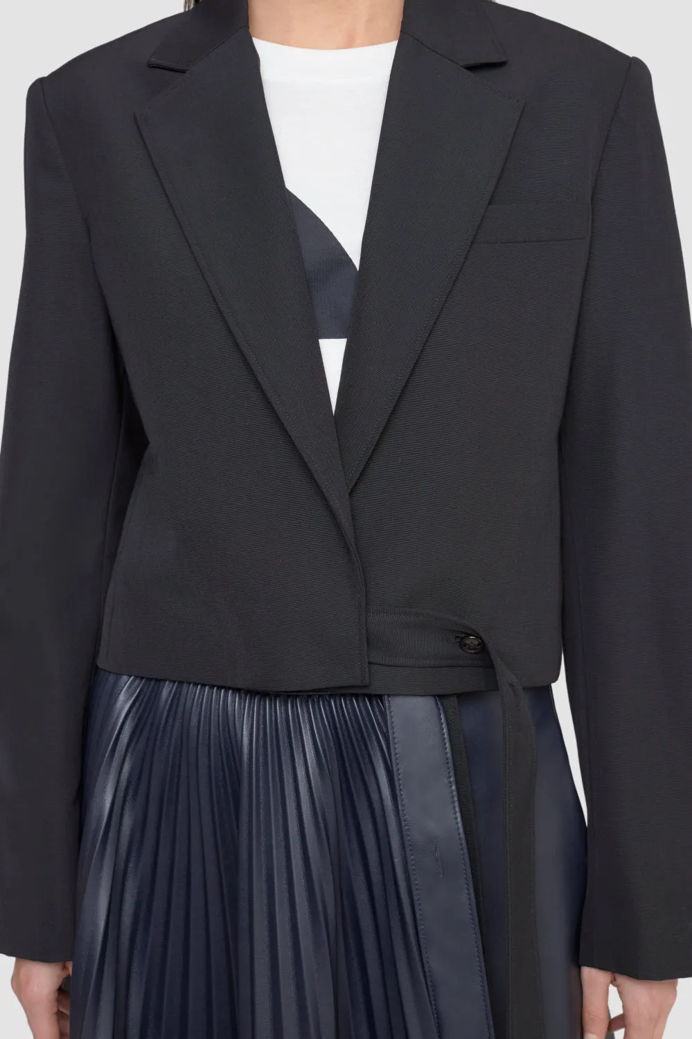 Cropped Blazer With Ties