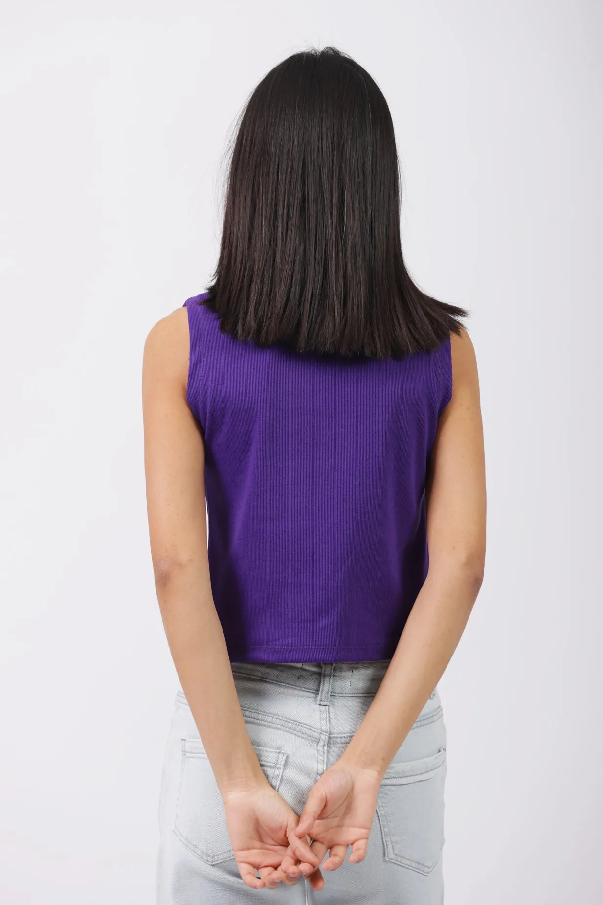 CROPPED CREW NECK TANK TOP