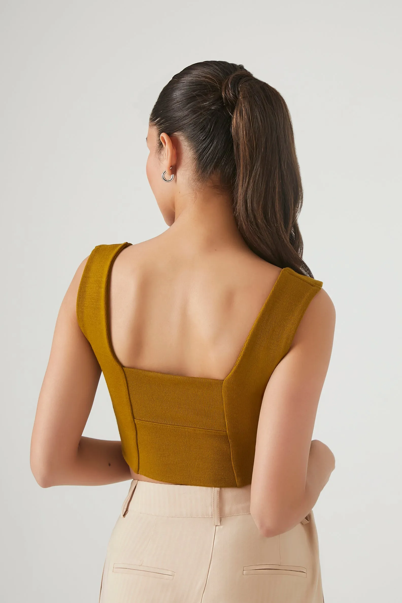 Cropped Square-Neck Tank Top