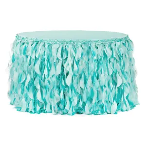 Curly Willow 14ft Table Skirt - Turquoise