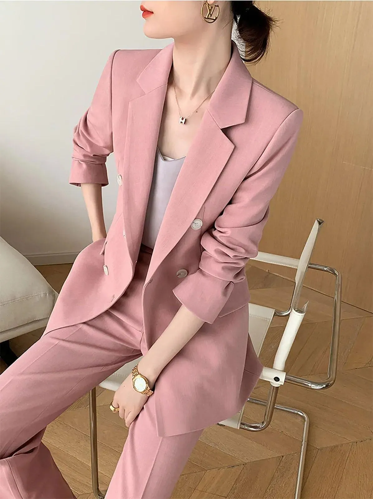 Double Breasted Blazer Pantsuit