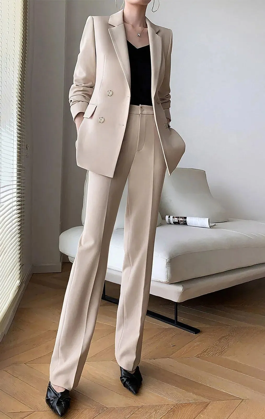 Double Breasted Blazer Pantsuit