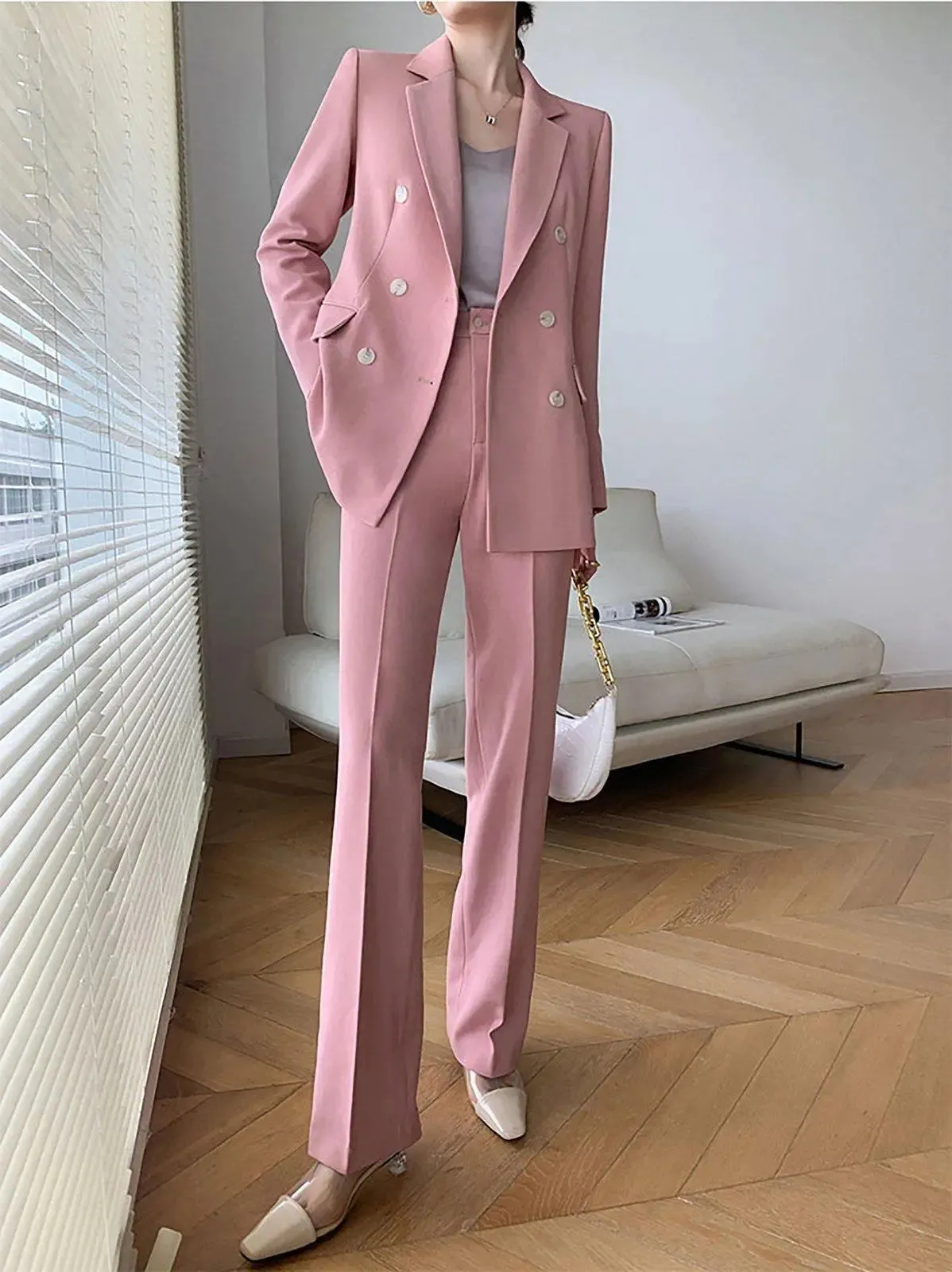 Double Breasted Blazer Pantsuit