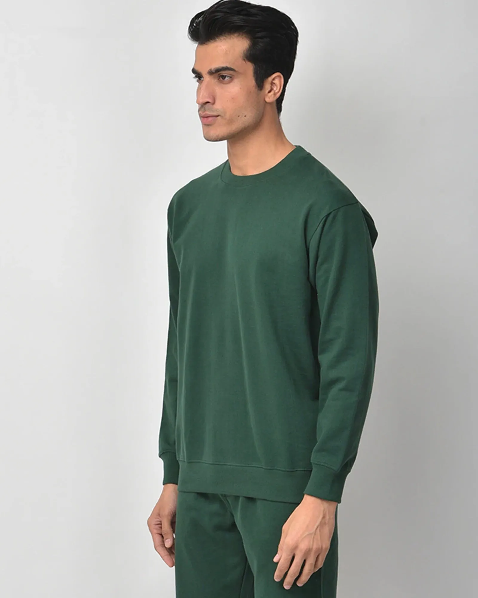 Drop Shoulder Sweatshirt: Emerald Green kg