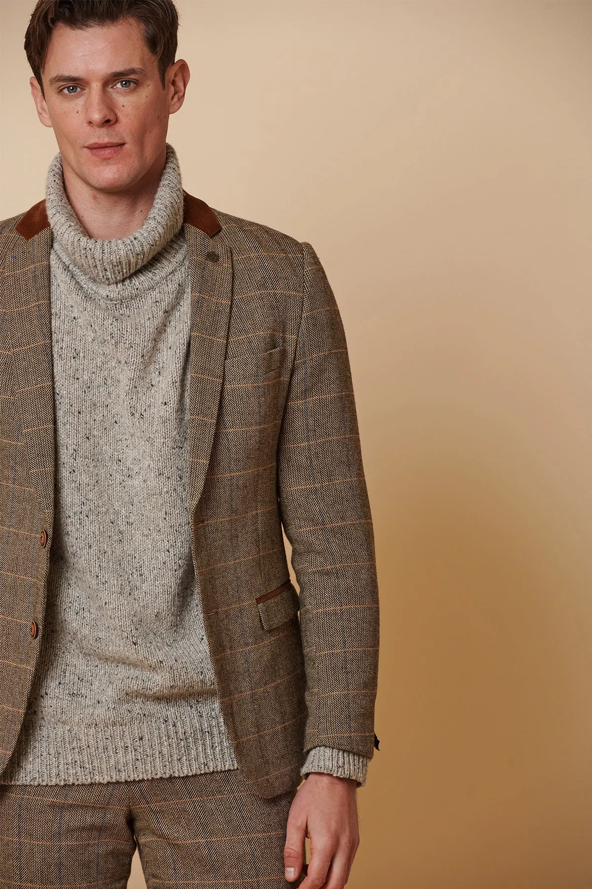 DX7 - Tan Tweed Check Blazer