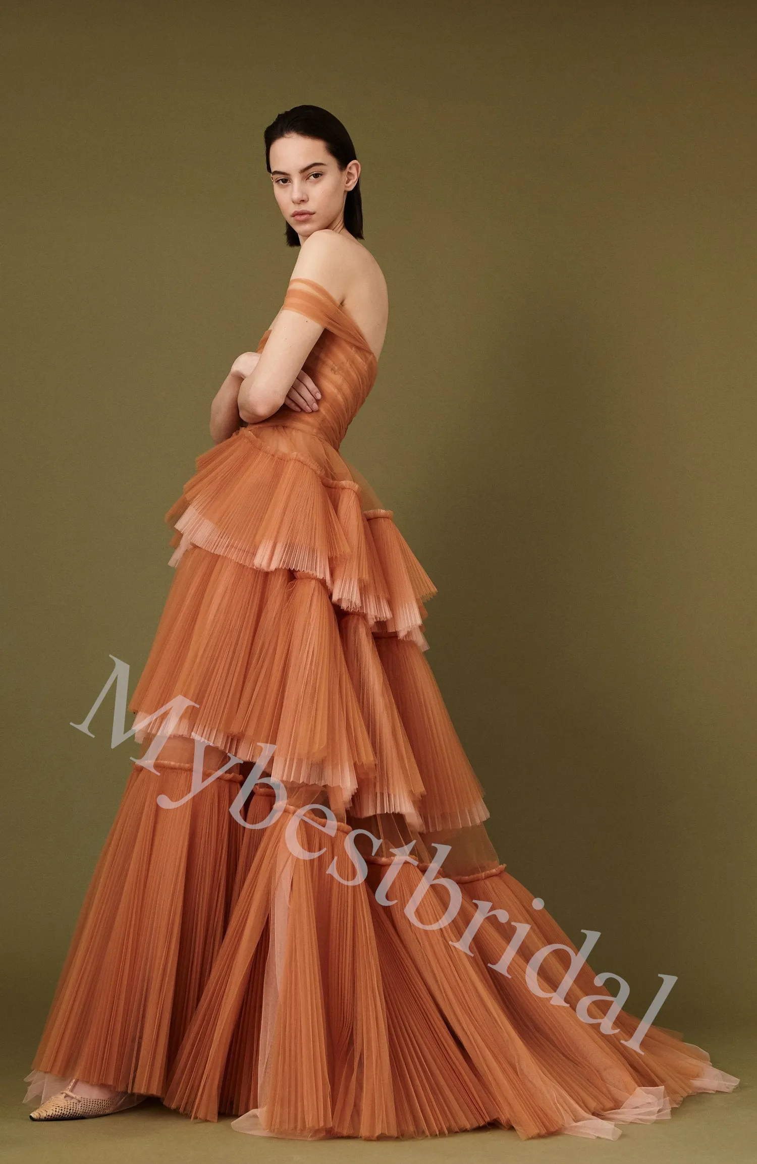 Elegant Off shoulder Sleeveless A-line Long Prom Dress,PDS1047