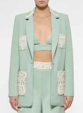 Embroidered Cady Blazer