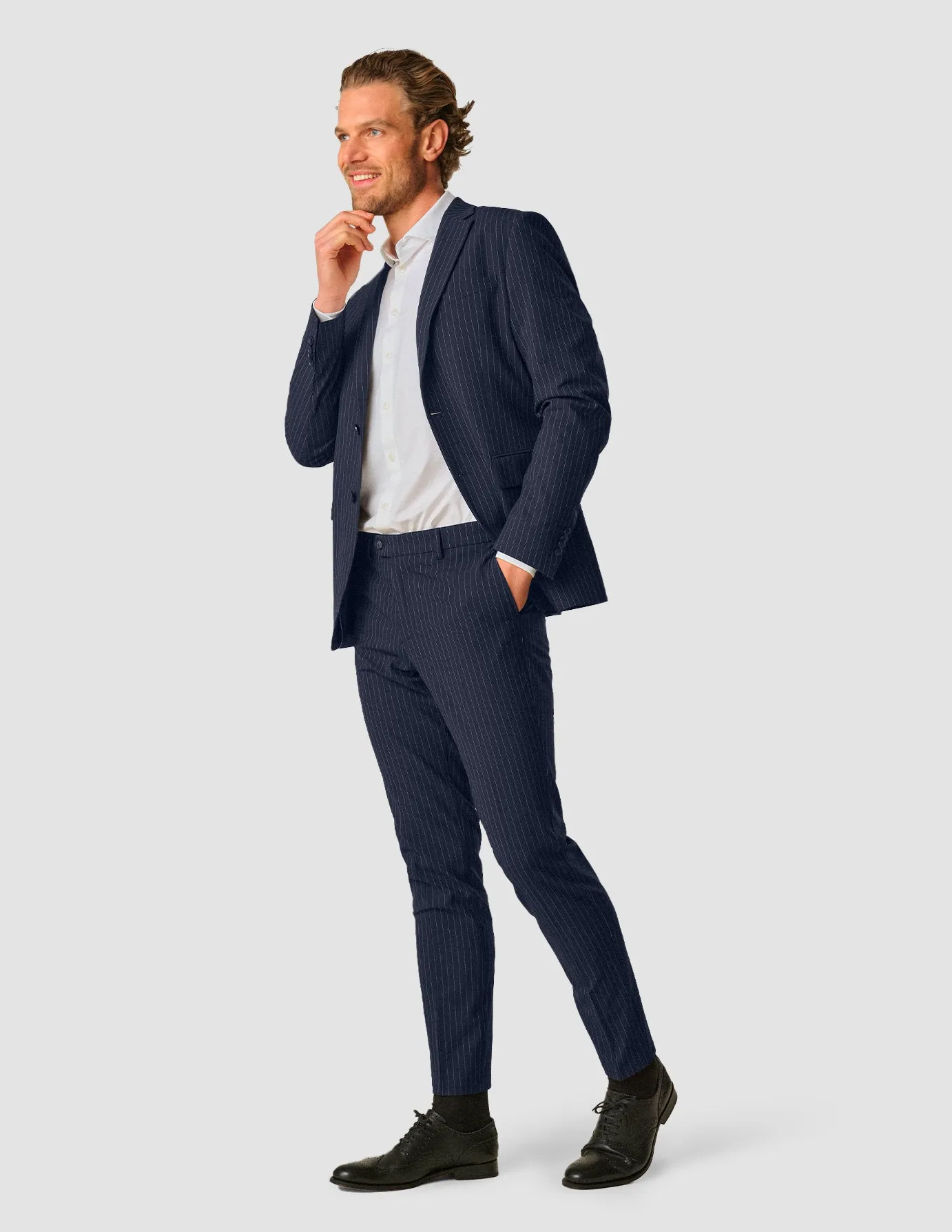 Essential Blazer Regular Navy Pinstripe