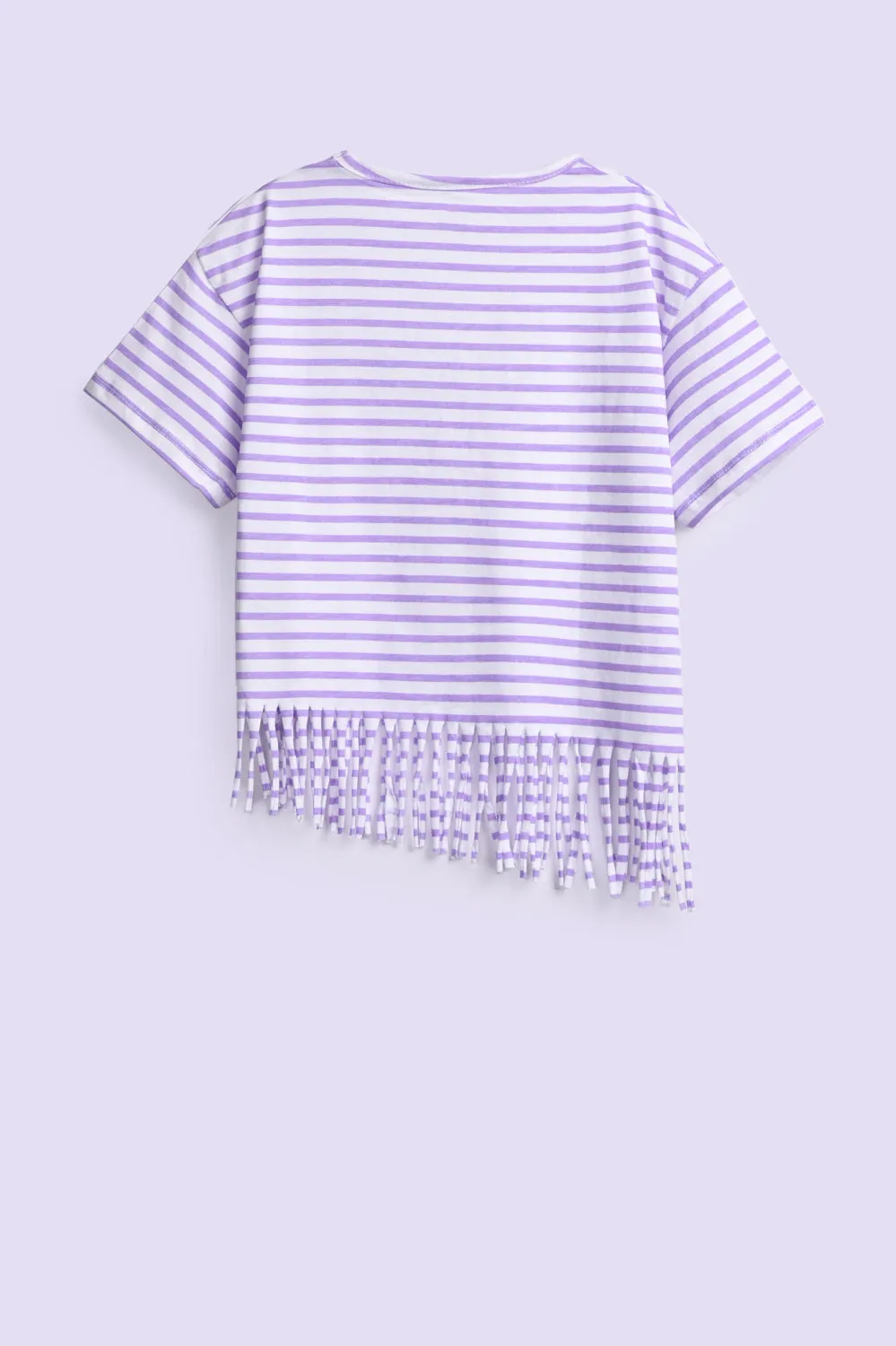 GIRLS BLOOM STRIPER DROP SHOULDER T SHIRT