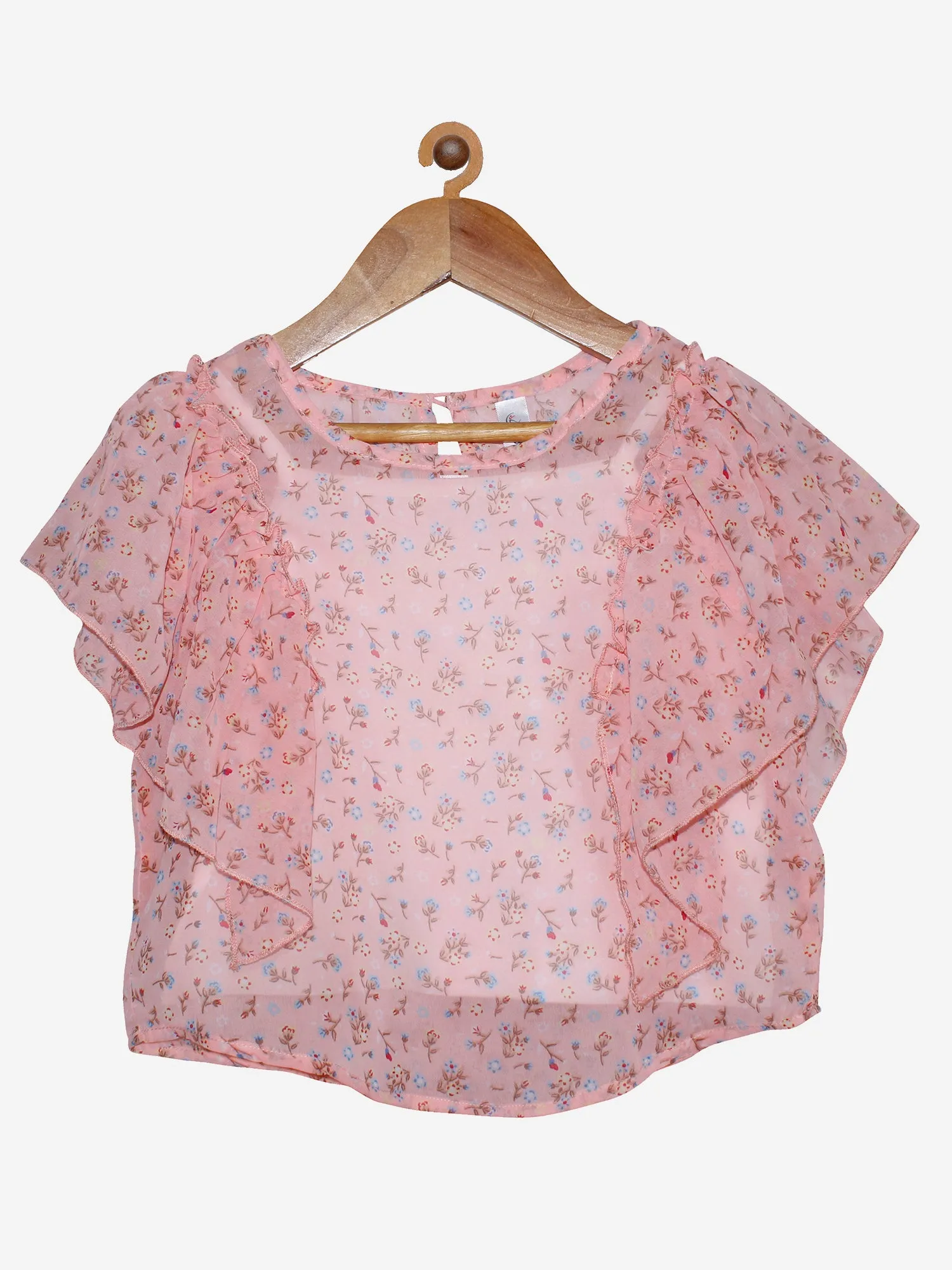 Girls Frill Shoulder Top