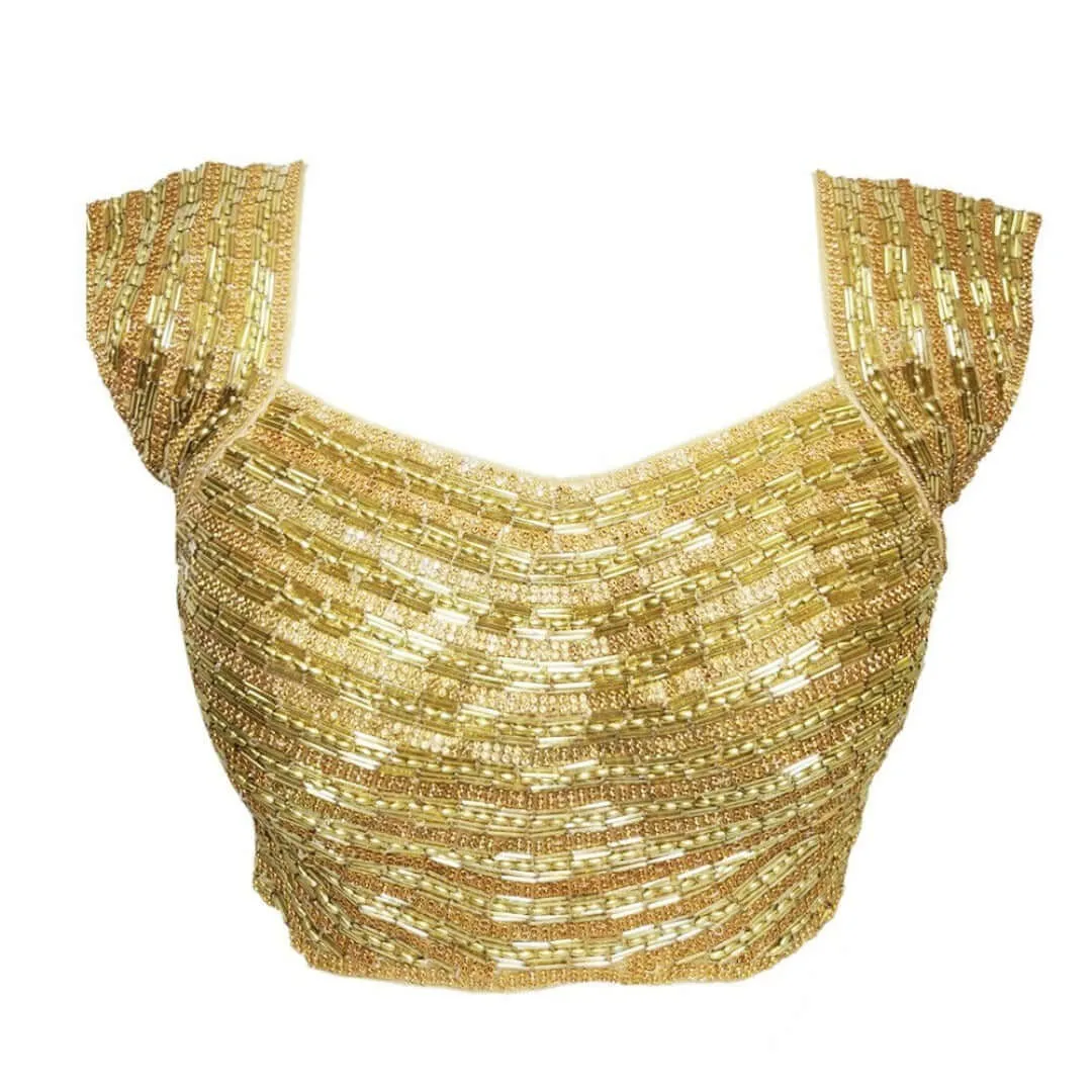 Gold Heavy embellished Blouse