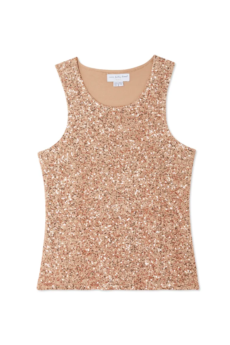 Gold Sequin Tank Top