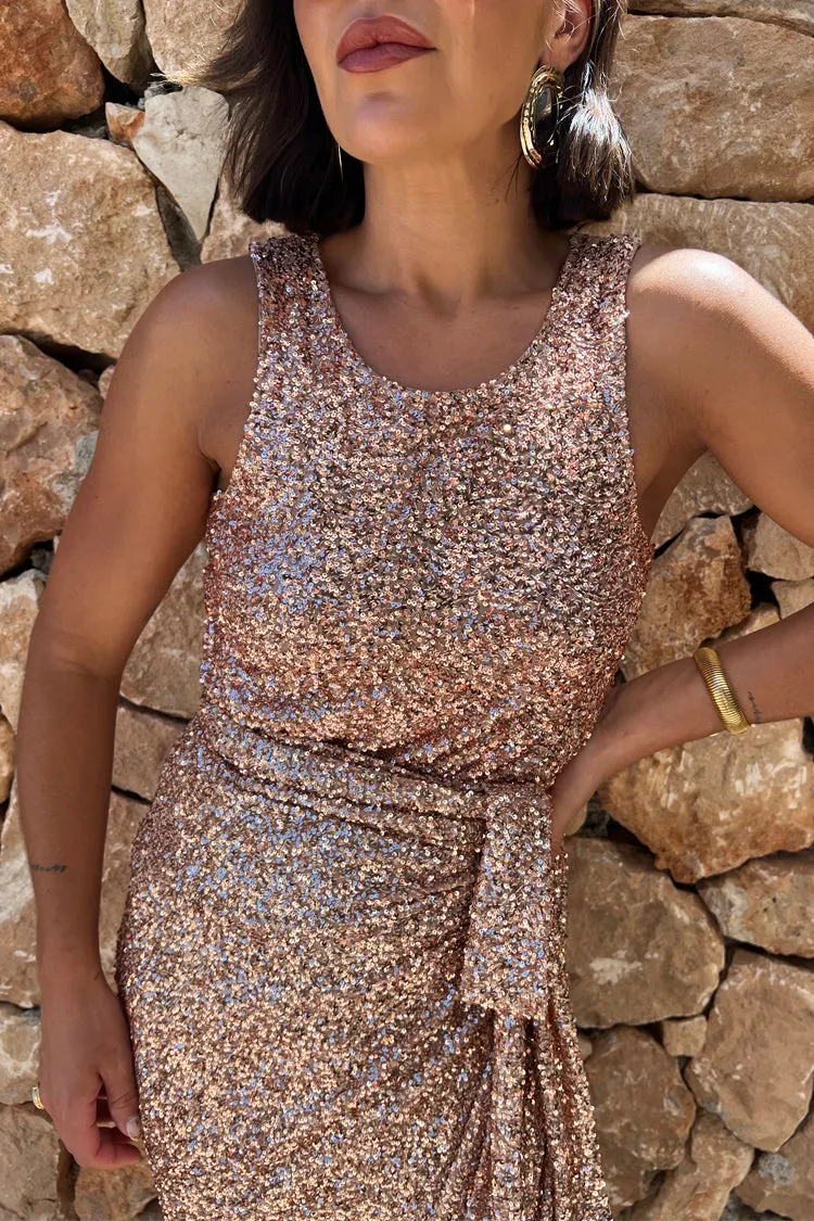 Gold Sequin Tank Top