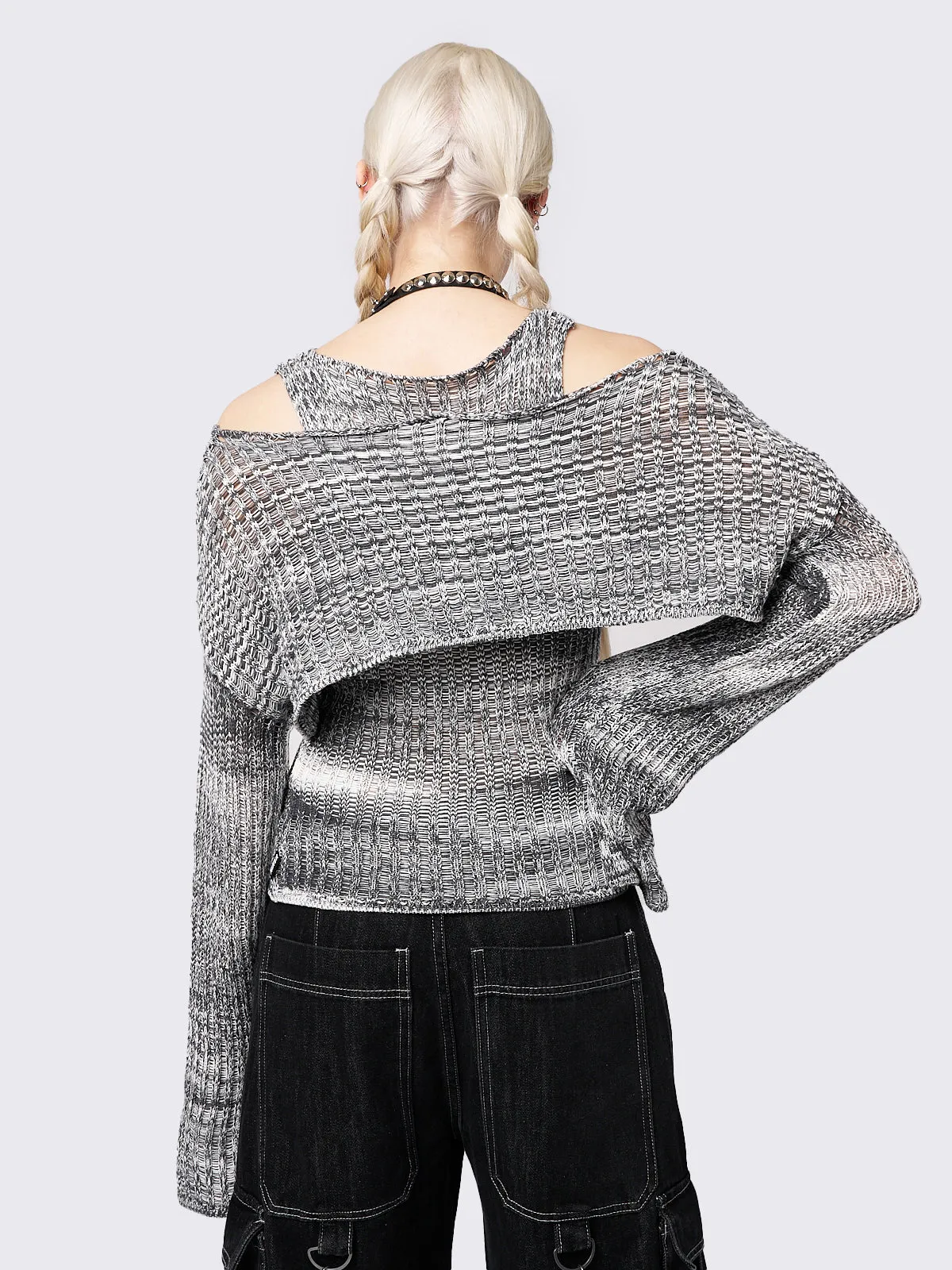 Grizela Two Pieces Off Shoulder Knit Jumper