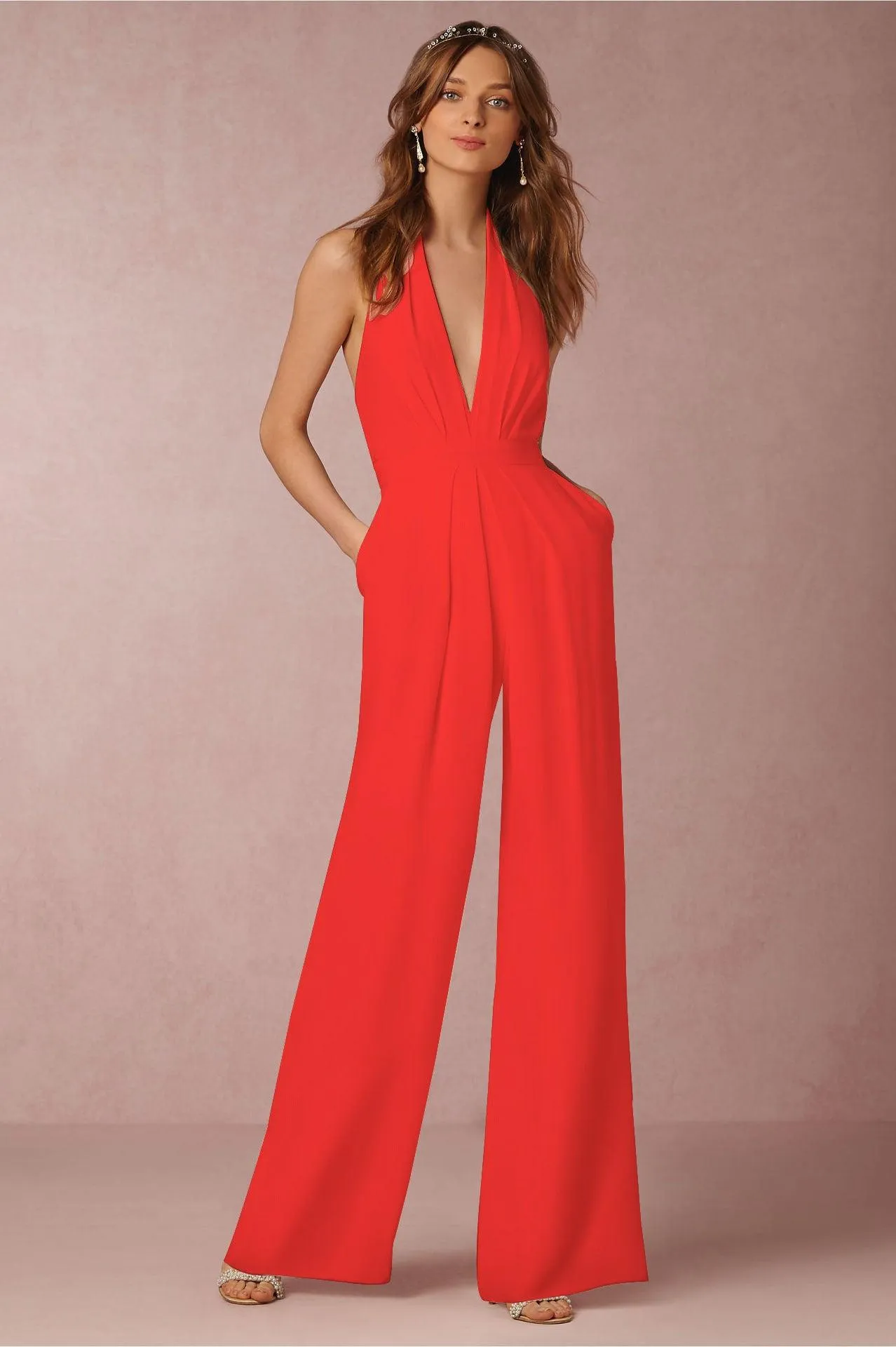 HALTER BACKLESS JUMPSUIT