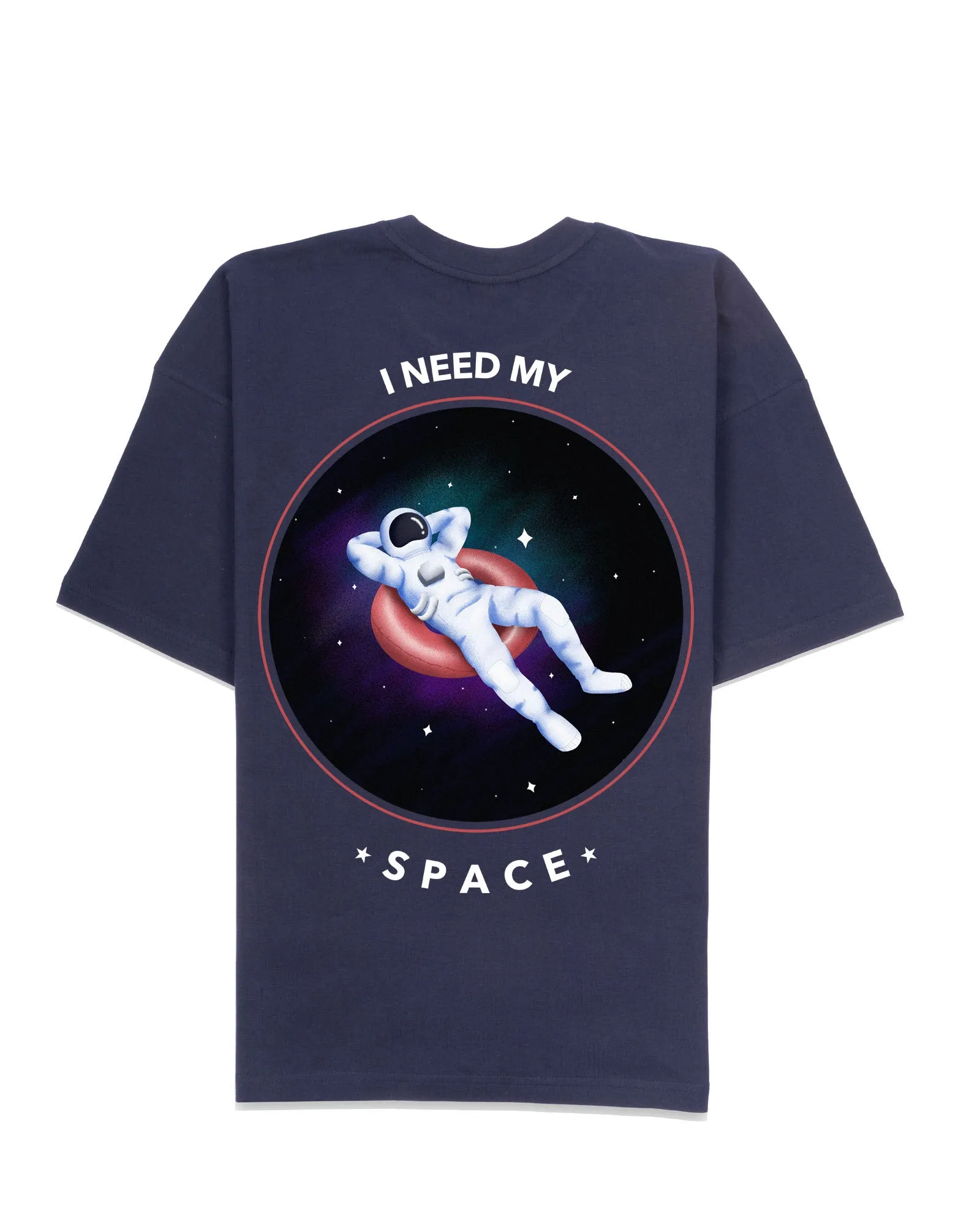 I Need Space Drop Shoulder Crew Neck: Navy Blue