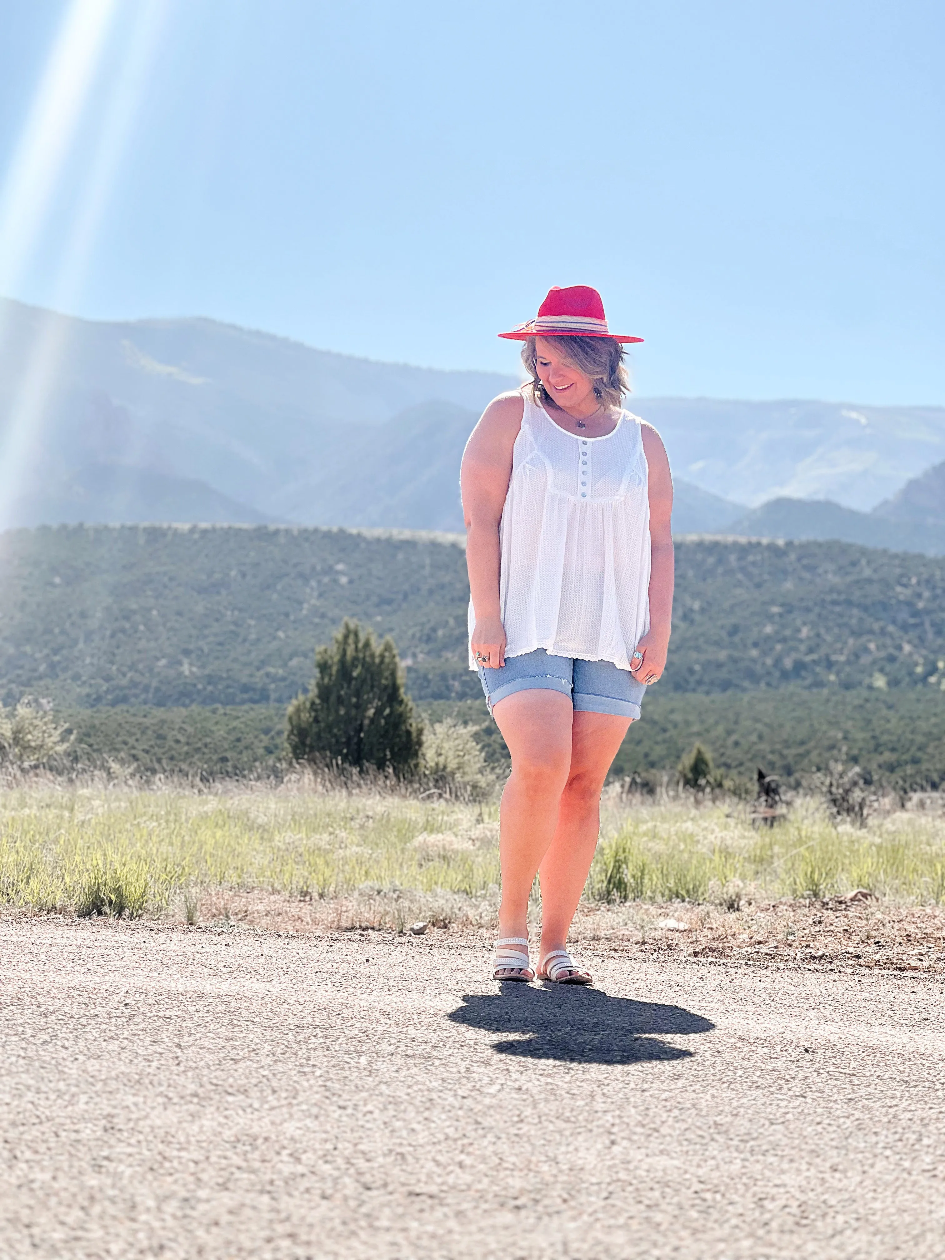 Ivory Lace Trim Tank Top