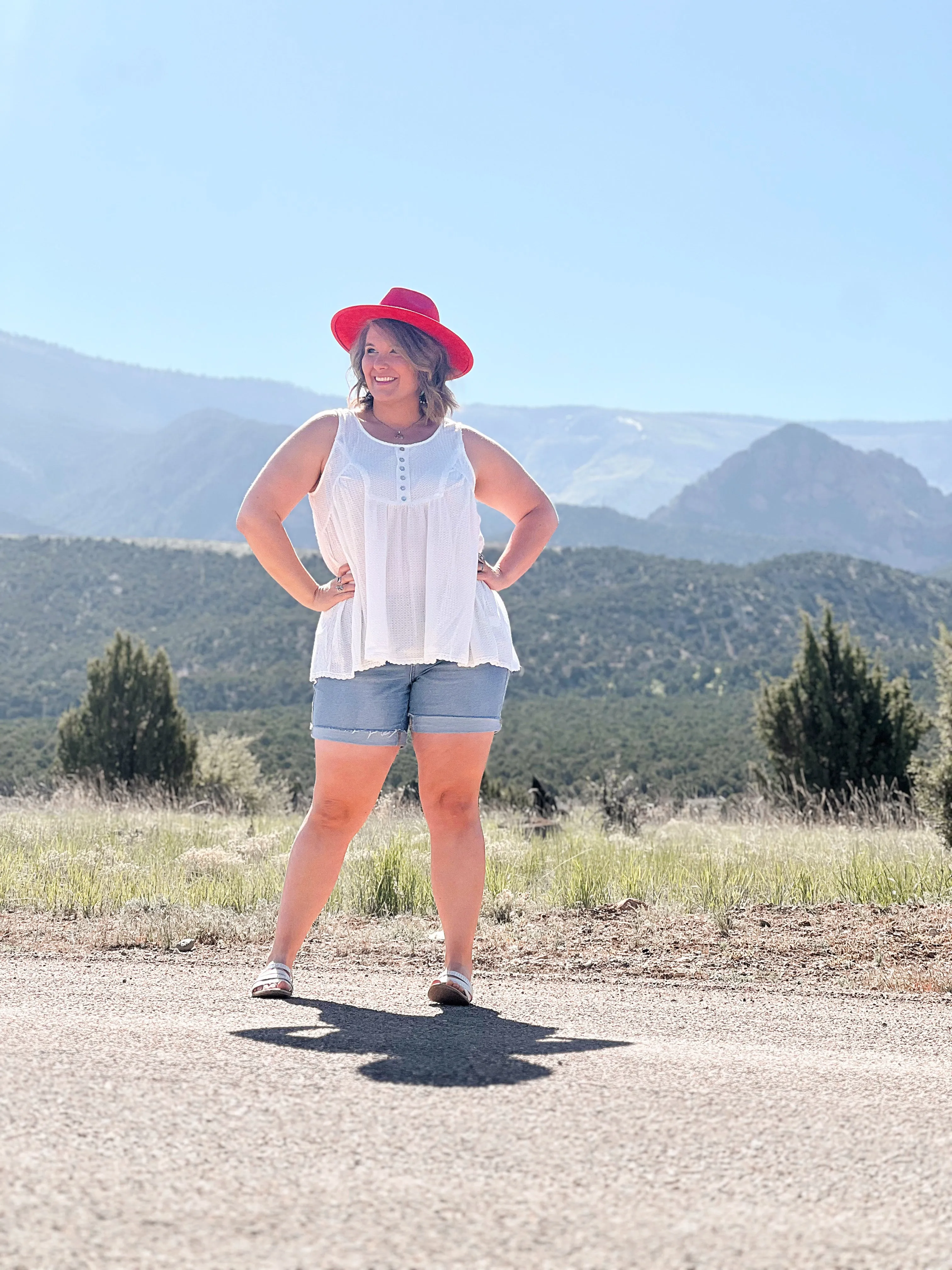 Ivory Lace Trim Tank Top