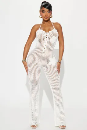 Kayley Crochet Jumpsuit - Cream