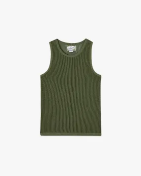 KNIT TANK TOP OLIVE GREEN