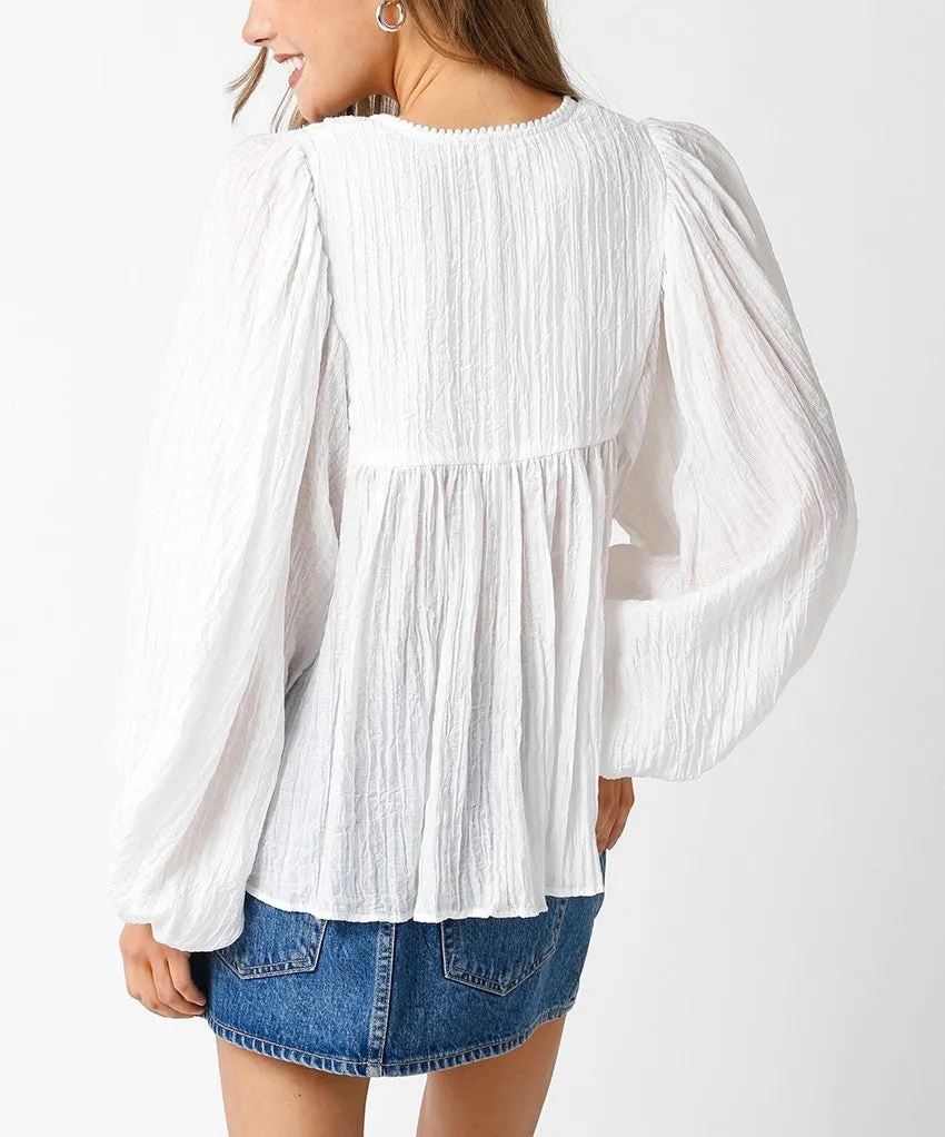 Lucia V-Neck Gauze Top