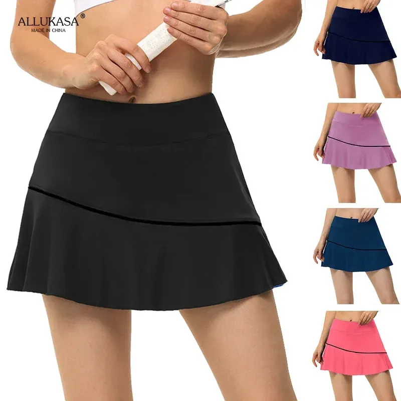 LVSANW Allukasa Golf Sport Einfarbig Workout Volleyball S-5XL Tennis Running Skort Skirt Athletic Yoga2020 Athletisch Fitness Skirts