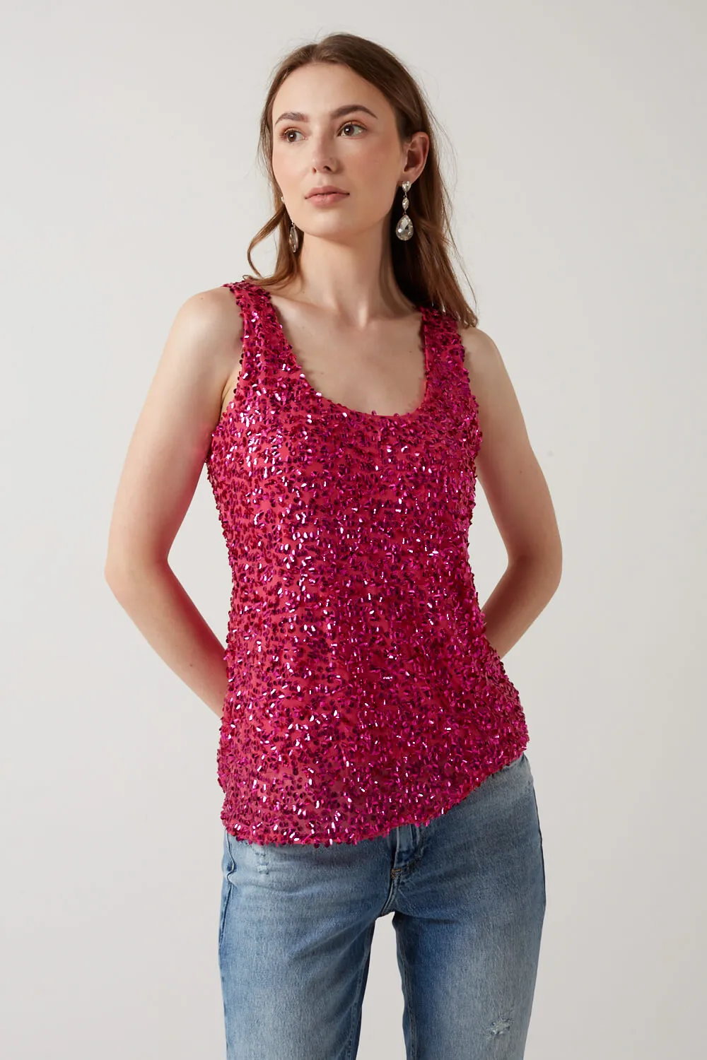 Marc Angelo Sequin Tank Top