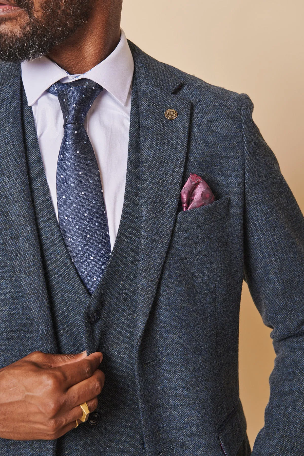 MARLOW - Blue Tweed Blazer