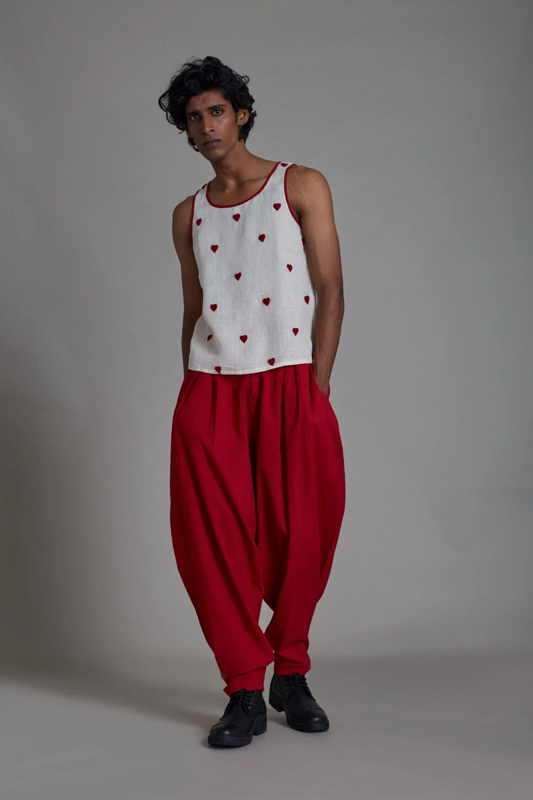 Men's Linen Tank Top-Hearts