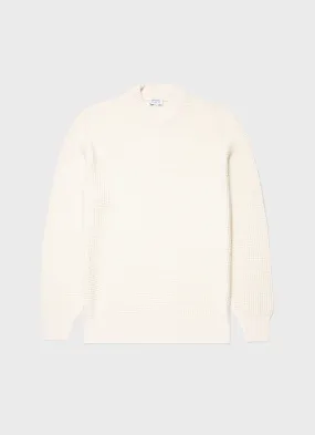 Men's Mariner Mock Neck Jumper in Ecru