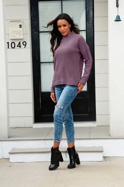 Mock Neck Long Sleeve Sweater