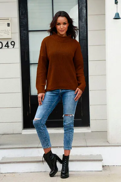 Mock Neck Long Sleeve Sweater