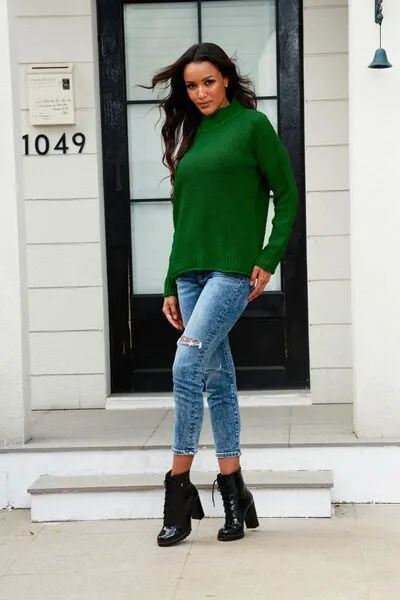 Mock Neck Long Sleeve Sweater