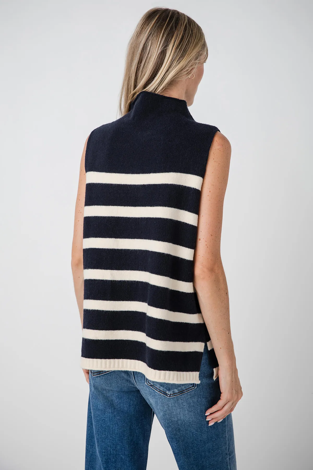 Mustard Seed Striped Mock Neck Tank